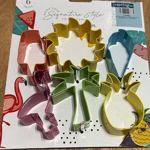 Hobby Lobby Tropical Cookie Cutters Set of 6 Palm Tree Flamingo Pineapple NEW